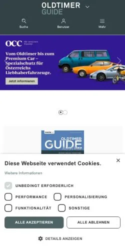Vorschau der Website Oldtimer Guide, Medium aus Österreich für gesponserte Artikel