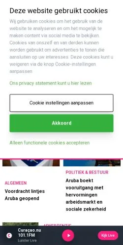 Aperçu du site Aruba, média de Pays-Bas pour articles sponsorisés