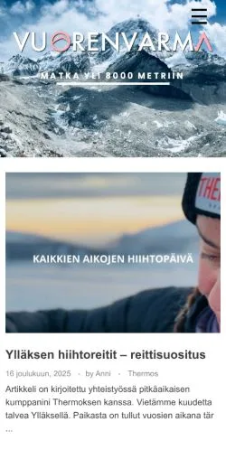Anteprima del sito Vuorenvarma, media di Finlandia per articoli sponsorizzati