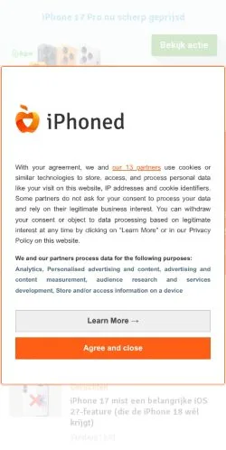 Voorbeeld van de site iPhoned, medium uit Nederland voor gesponsorde artikelen