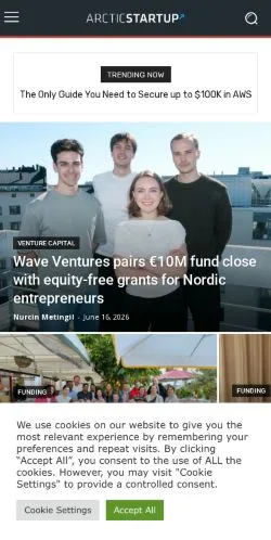 Aperçu du site ArcticStartup, média de États-Unis pour articles sponsorisés