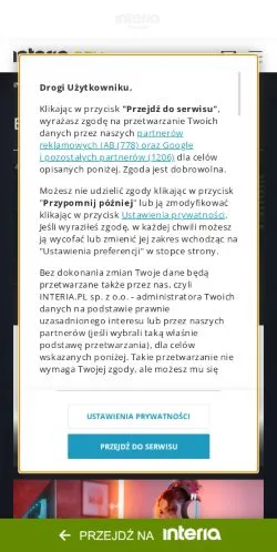 スポンサード記事向けのポーランドメディア、Gry w INTERIA.PLのサイトプレビュー