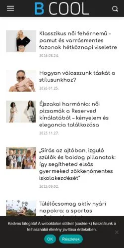 Anteprima del sito B COOL Magazin, media di Ungheria per articoli sponsorizzati