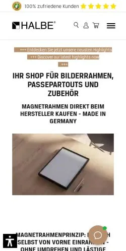 Aperçu du site HALBE Rahmen, média de Allemagne pour articles sponsorisés
