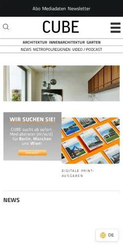 Anteprima del sito Cube Magazin, media di Germania per articoli sponsorizzati