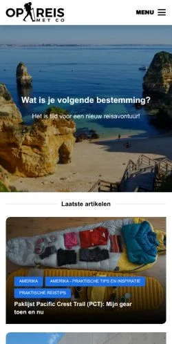 Anteprima del sito Op reis met Co, media di Paesi Bassi per articoli sponsorizzati