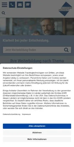 Anteprima del sito Akademie Herkert Deutschland, media di Germania per articoli sponsorizzati