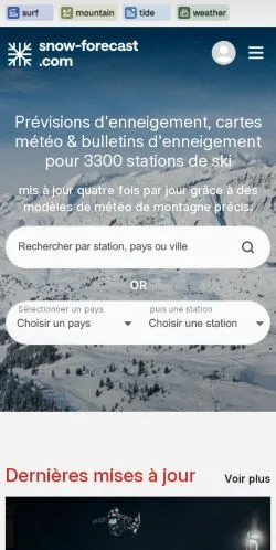Podgląd witryny Prévisions de Neige, medium z kraju Francja do artykułów sponsorowanych