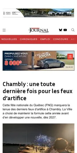 Podgląd witryny Le Journal de Chambly, medium z kraju Kanada do artykułów sponsorowanych