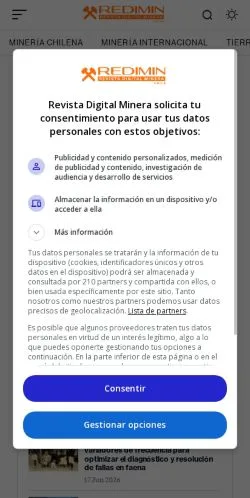 Anteprima del sito Revista Digital Minera REDIMIN, media di Spagna per articoli sponsorizzati