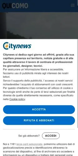 Anteprima del sito QuiComo, media di Italia per articoli sponsorizzati