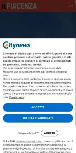 Anteprima del sito IlPiacenza, media di Italia per articoli sponsorizzati