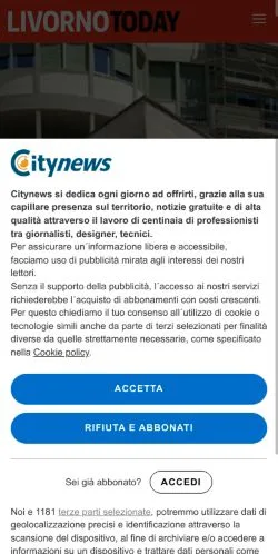 Anteprima del sito LivornoToday, media di Italia per articoli sponsorizzati