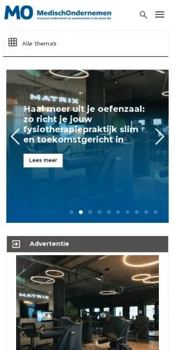 Podgląd witryny MedischOndernemen, medium z kraju Holandia do artykułów sponsorowanych