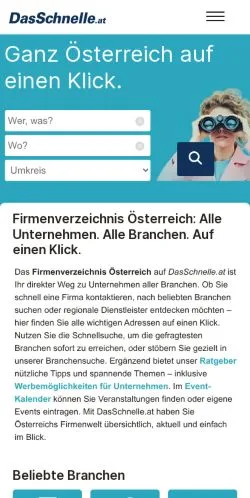 스폰서 기사용 오스트리아 매체 Dasschnelle 사이트 미리보기