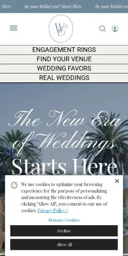 Aperçu du site Wedding Chicks, média de États-Unis pour articles sponsorisés