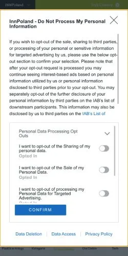 スポンサード記事向けのポーランドメディア、INNPolandのサイトプレビュー