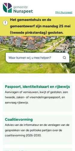 Anteprima del sito Gemeente Nunspeet, media di Paesi Bassi per articoli sponsorizzati