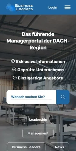 Anteprima del sito Business Leaders, media di Germania per articoli sponsorizzati