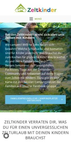 Podgląd witryny Zeltkinder, medium z kraju Niemcy do artykułów sponsorowanych