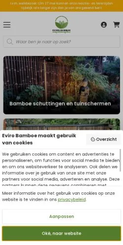 スポンサード記事向けのオランダメディア、Eviro Bamboeのサイトプレビュー