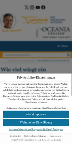 Anteprima del sito Cruisetricks Kreuzfahrt-Ratgeber, media di Germania per articoli sponsorizzati