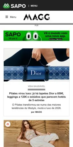 Podgląd witryny MAGG, medium z kraju Portugalia do artykułów sponsorowanych