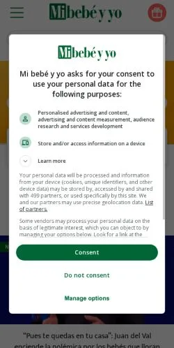 スポンサード記事向けのスペインメディア、Mibebeyyoのサイトプレビュー