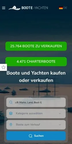 Anteprima del sito Boote & Yachten, media di Germania per articoli sponsorizzati