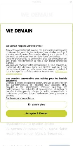 スポンサード記事向けのフランスメディア、We Demainのサイトプレビュー