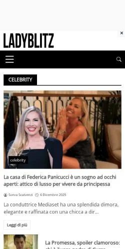 Preview of the LadyBlitz website, a media outlet in Italy for sponsored articles