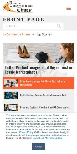 Vorschau der Website E-Commerce Times, Medium aus Vereinigte Staaten für gesponserte Artikel