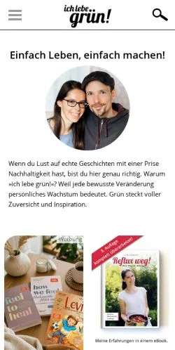 Anteprima del sito Ich Lebe Grün, media di Germania per articoli sponsorizzati