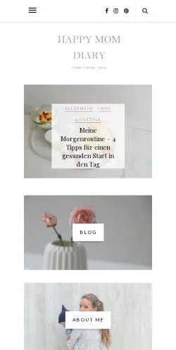 Anteprima del sito Happy Mom Diary, media di Germania per articoli sponsorizzati