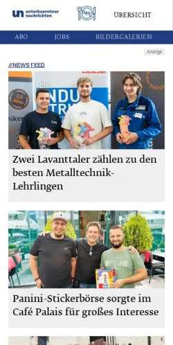 Podgląd witryny Unterkärntner, medium z kraju Austria do artykułów sponsorowanych