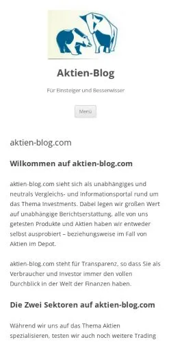 Podgląd witryny Aktien-Blog, medium z kraju Niemcy do artykułów sponsorowanych