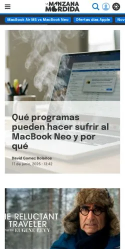 Anteprima del sito La Manzana Mordida, media di Spagna per articoli sponsorizzati
