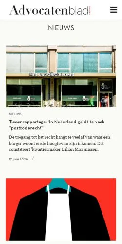 Anteprima del sito Het Advocatenblad, media di Paesi Bassi per articoli sponsorizzati