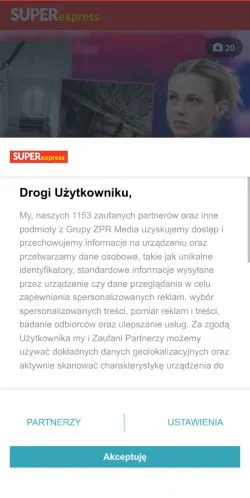 Vorschau der Website Super Express, Medium aus Polen für gesponserte Artikel