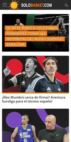 Aperçu du site Solobasket, média de Espagne pour articles sponsorisés