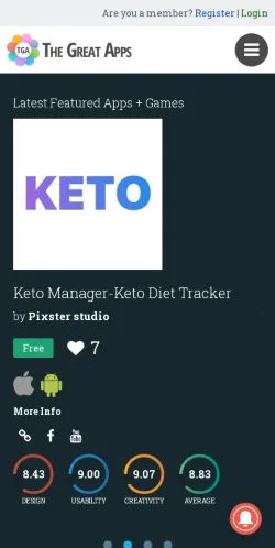 Forhåndsvisning av nettstedet TheGreatApps, medium fra USA for sponsede artikler