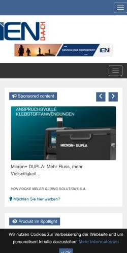 Pré-visualização do site ien-dach, meio de Alemanha para artigos patrocinados