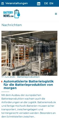Anteprima del sito Battery-News, media di Germania per articoli sponsorizzati