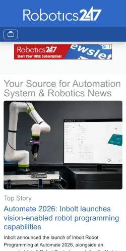 Podgląd witryny Robotics 24/7, medium z kraju Stany Zjednoczone do artykułów sponsorowanych