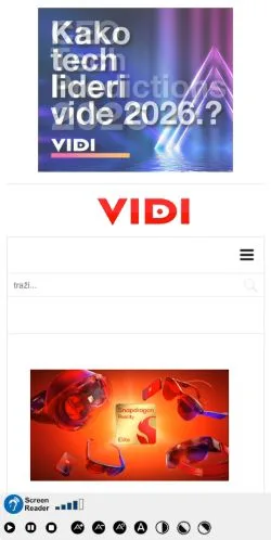 スポンサード記事向けのクロアチアメディア、VIDI Web Portalのサイトプレビュー