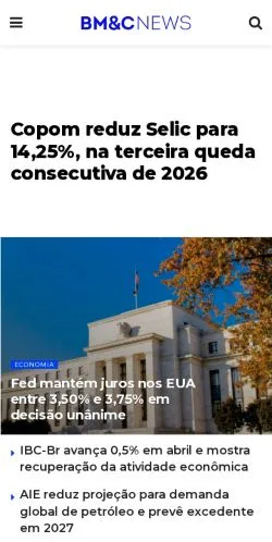 Anteprima del sito BM&C News, media di Brasile per articoli sponsorizzati