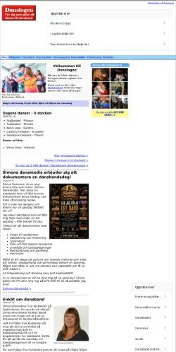 スポンサード記事向けのスウェーデンメディア、Danslogenのサイトプレビュー