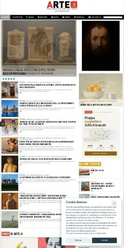 Preview of the Arte website, a media outlet in Italy for sponsored articles