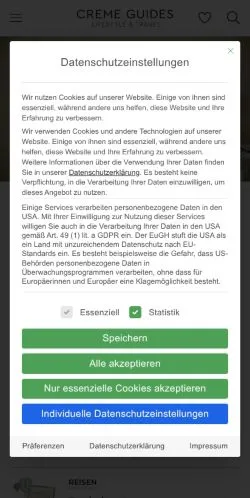 Vorschau der Website Creme Guides, Medium aus Deutschland für gesponserte Artikel