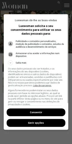 Pré-visualização do site LuxWOMAN, meio de Portugal para artigos patrocinados